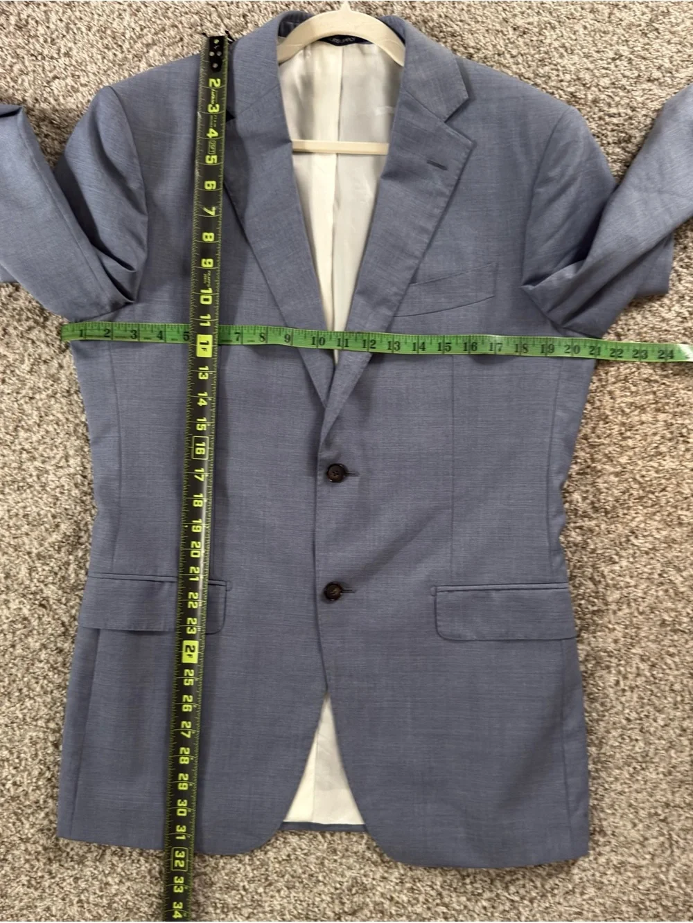 SuitSupply Napoli Blue Italian Wool Blazer Reda 1865 Fabric Size 40L